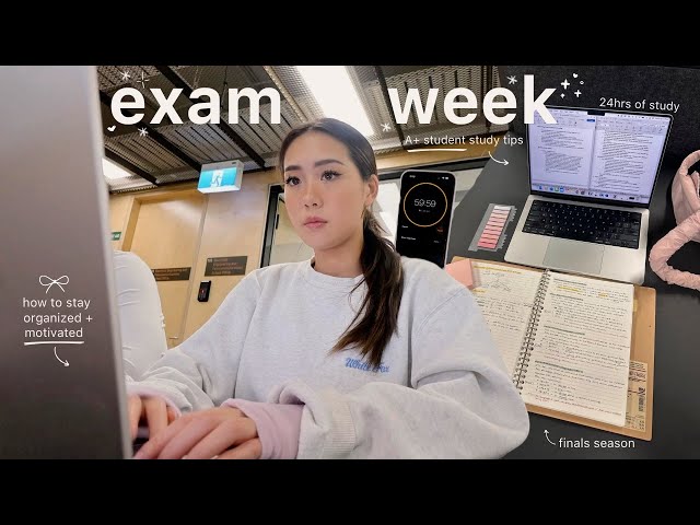 uni vlog 🎀 exam week, final season, study tips, lots of studying, how to stay organized & motivated