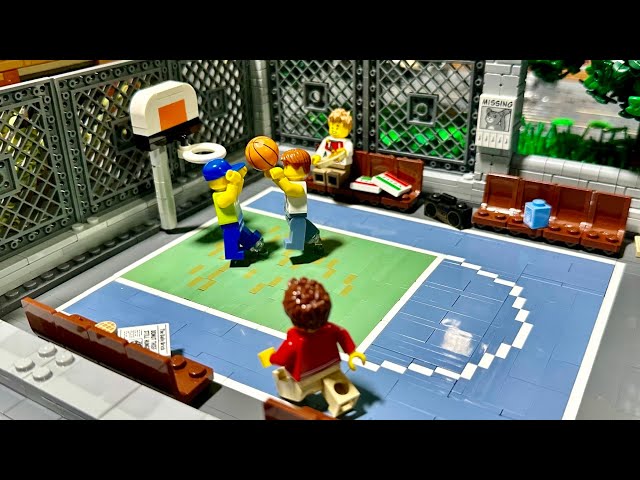 Basketball-Platz neben der alten Fabrik - Bau einer Lego Stadt Teil 298.