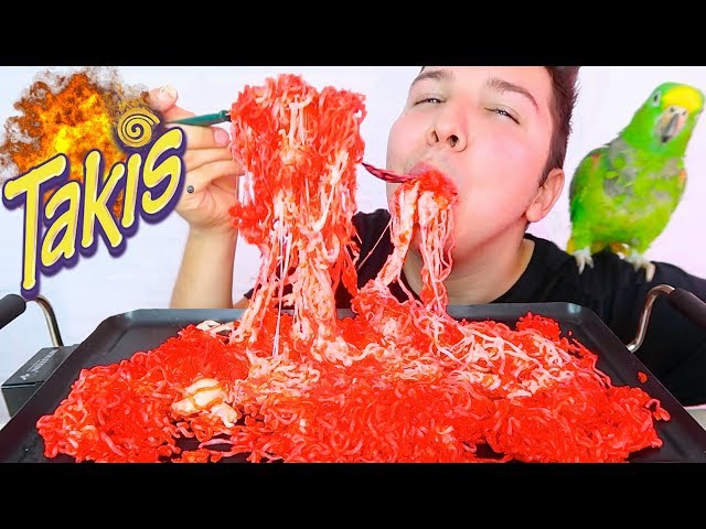 EXTREMELY CHEESY FIRE TAKIS NOODLES • Mukbang & Recipe