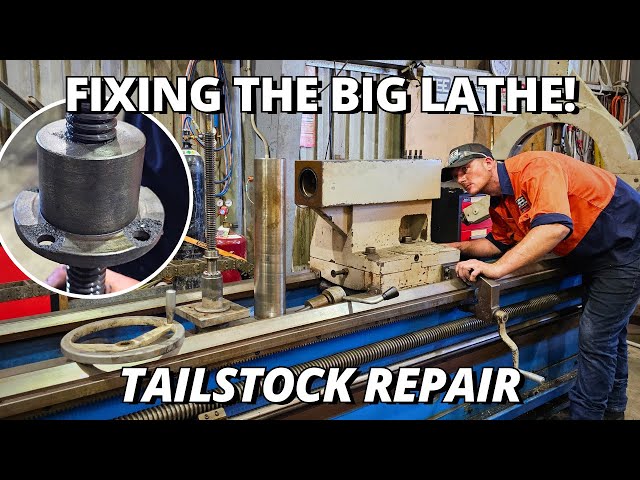 Kurtis BROKE The Big Lathe! | Repairing the Tailstock | Machining & Threading