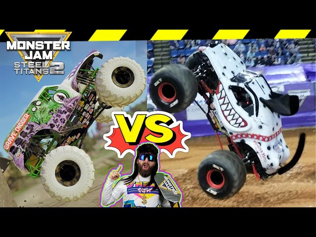 Monster Jam Steel Titans 2 vs Real Monster Trucks