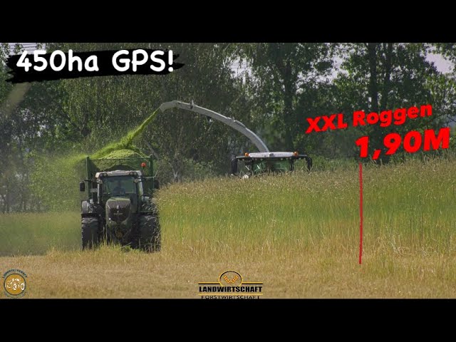 XXL Roggen 1,90M hoch! LU Brummer bei der 450ha Ganzpflanzensilage - GPS Ernte in Brandenburg 2023