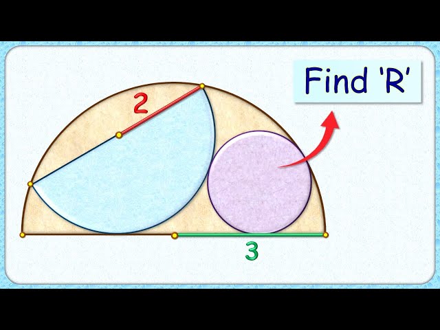 Semicircle & a circle inside a semicircle. Find radius of circle | Math, Olympiad, Geometry, ssc