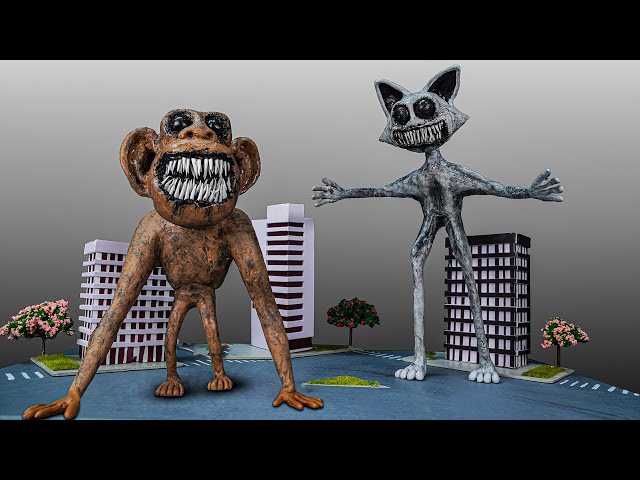 😱 Making BOSS SMILE CAT vs MONKEY Monster - ZOONOMALY with polymer clay