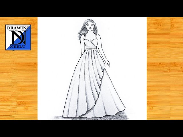 How to draw a Girl with simple dress -Drawing easy || Very easy simple drawing || Girl drawing easy