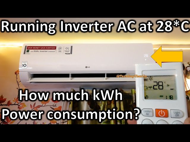 Running Inverter AC at 28*C how much power (kWh units) will it consume