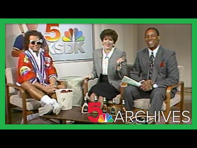 1990: Fitness guru Richard Simmons joins Art Holliday and Jennifer Blome on 'Today in St. Louis'