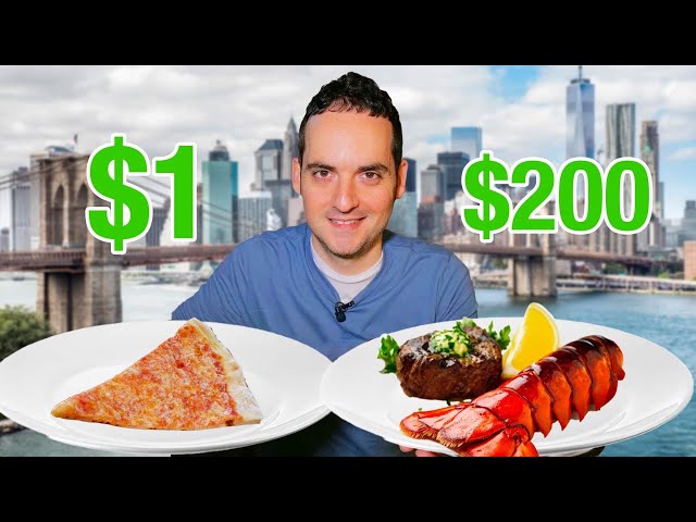 NYC's Cheapest Food vs. Most Expensive Food ($1 vs $200)!