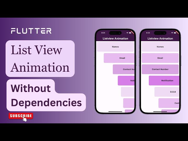 ListView Animation Flutter | Animation | @ClutchCoders #flutter #dart #youtube #music #tutorial