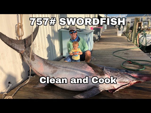 757# SWORDFISH - Clean and Cook - Traeger 780 Pro Grill