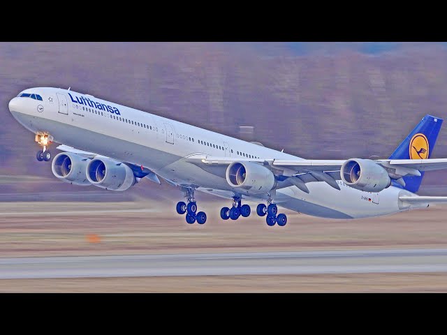 +35 Minutes HEAVY TAKE OFFS & LANDINGS | A340-600, A380, B777, A350 | Munich Airport Spotting
