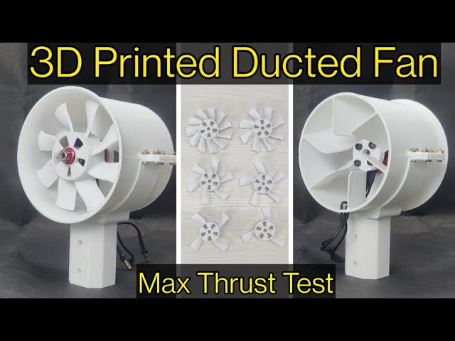 80 mm Electric Ducted Fan with Stator Blades | 3D Printed | Max thrust test