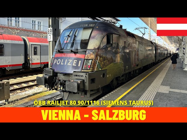 Cab Ride Wien (Vienna) - Salzburg (part of ÖBB-Westbahn, Austria) train driver's view in 4K