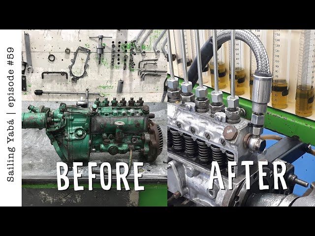 Taking apart our old diesel injection pump at a local Brazilian truck stop OM352A — Sailing Yabá #59