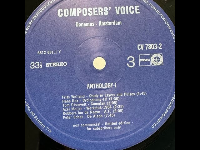 V/A "Anthology of Dutch Electronic Tape Music Vol 1 (1955-66)" 1978 Composer's Voice