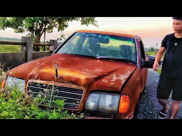 Full restoration of heavily rusted Mercedes S600 car manufactured in 1980