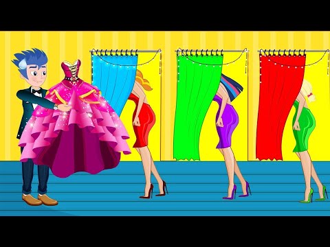 Princess Fashion Dress Design Result with Friends - Hilarious Cartoon Animation