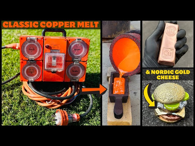 Copper Cable Melt - Nordic Gold Cheese - ASMR Metal Melting - Trash To Treasure - BigStackD Casting