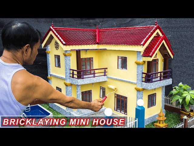 Bricklaying model--Building Dream Mini House | Complete Building -- part 4