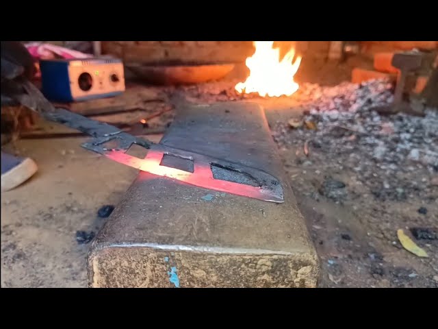 blacksmithing~ how to make a sharp new model knife | forging knife