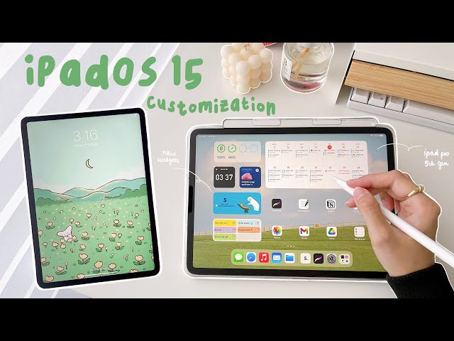 how to customize your iPad home screen in iPadOS 15 (new widgets + wallpaper) | aesthetic ipad pro 🦋