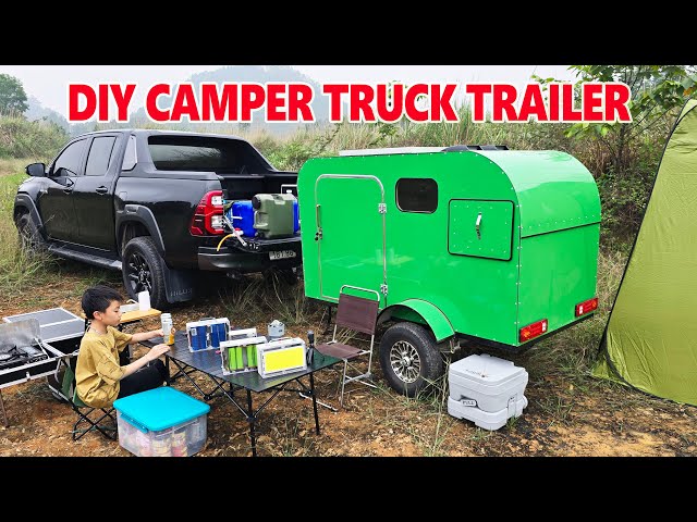 Build a mini Camper Pickup truck trailer