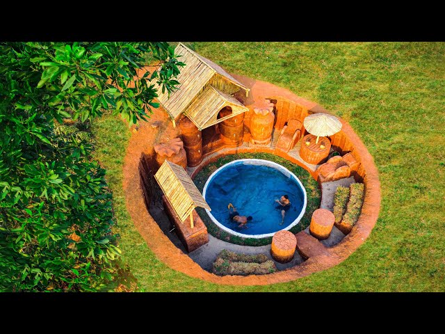 Unbelievable! 100 Days Building A Modern Underground Hut With A Grass Roof And A Swimming Pool