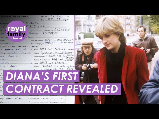 Princess Diana’s 'First Work Contract' Up For Sale