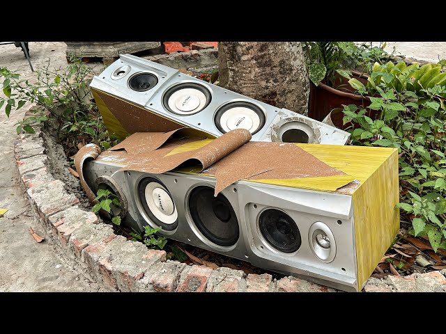 Restoration And Refreshing Severely Damaged JAMBO 3 Way Speakers // Amazing Sound System Restoration