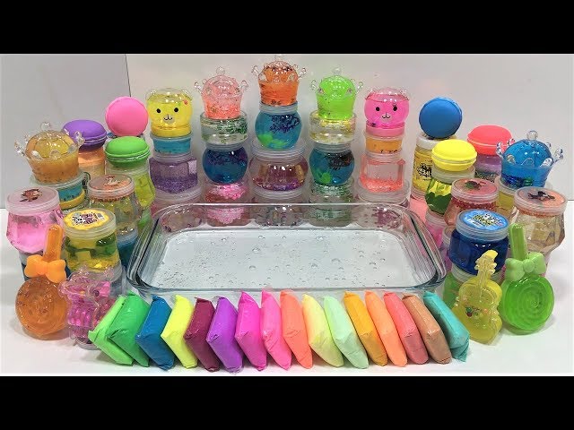 Mixing Store Bought Slime and Clay into Clear Slime !!! Slimesmoothie Satisfying Slime Videos #113
