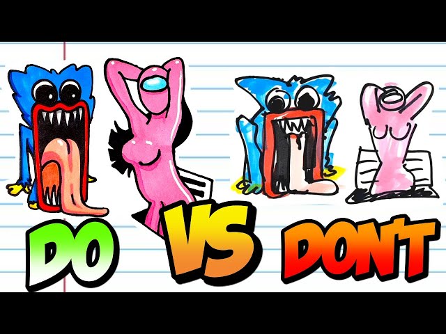 COOL Huggy Wuggy AMAZING DOs & DON'Ts Drawing POPPY PLAYTIME In 1 Minute CHALLENGE! #CoolART