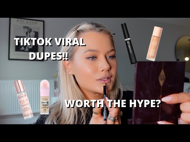 TIKTOK VIRAL DUPES!! FULL FACE OF DRUGSTORE PRODUCTS | ARE THEY WORTH THE HYPE?