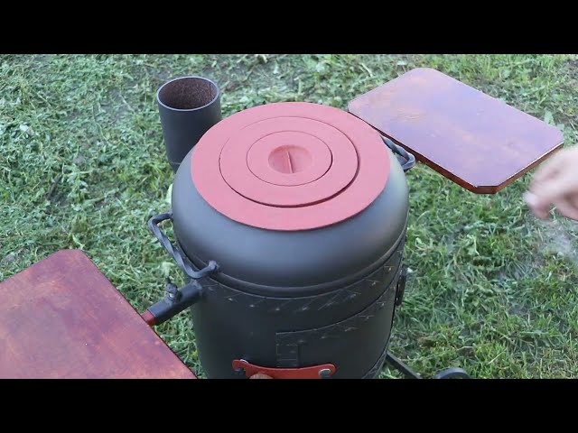Wood-burning stove from a small gas cylinder!