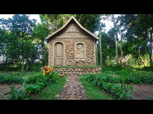 Build This Stunningly Beautiful House with Sculpted Mud Walls by Hand and Leaf Roof