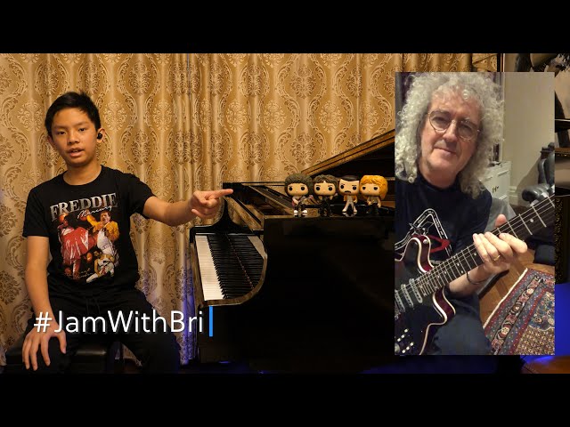 Playing with Brian May - Queen Hammer To Fall #JamWithBri Cole Lam 13 Years Old