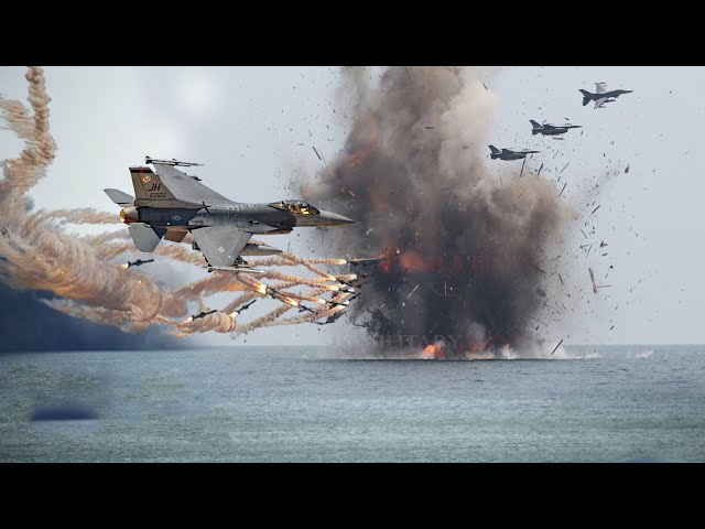 U.S. Air Force F-16 Attacking Rebel Ships in the Red Sea