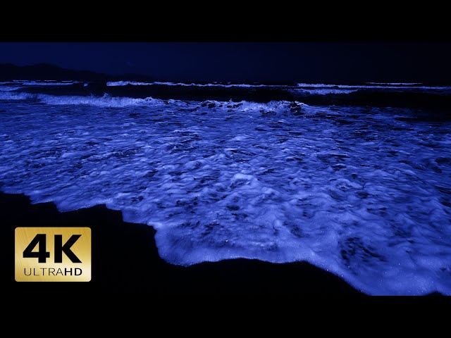 Ocean Waves Sounds For Deep Sleep 4K - Be Overwhelmed By The Ocean's Tidal Waves At Night