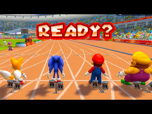 Mario and Sonic at the London 2012 Olympic Games   100m Sprint All Character (Very Hard )