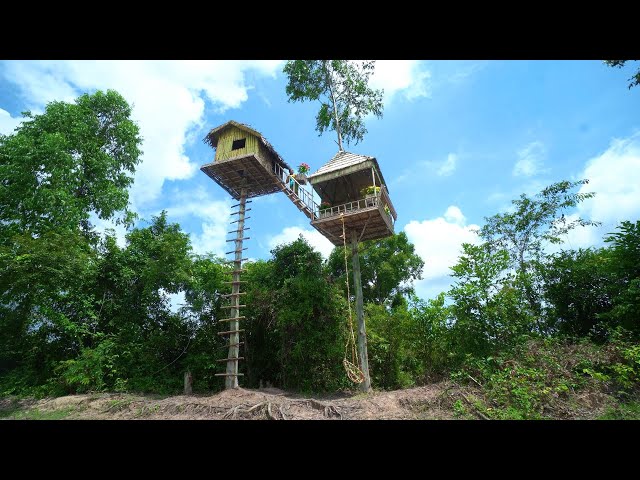 Build Kitchen Treehouse Near Sleeping Tree House by Ancient Skills