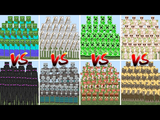 ALL MINECRAFT MOBS X100 TOURNAMENT | Minecraft Mob Battle