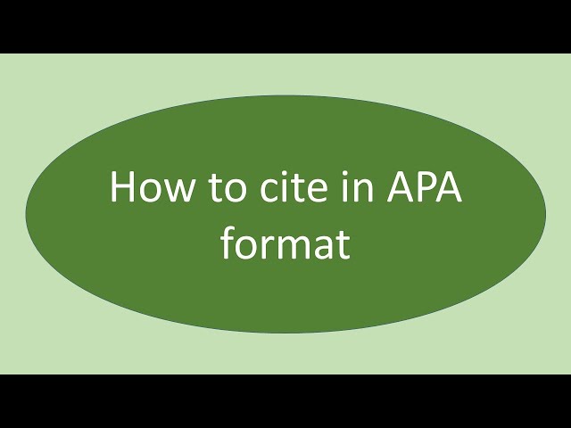 How to cite in APA citation format | citaton and referencing for beginners | APA in-text citation