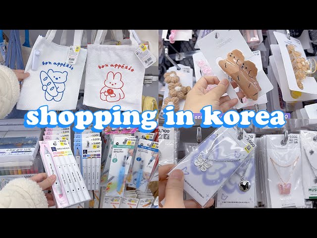 shopping in korea vlog 🇰🇷 accessories & stationery haul 🦋 daiso cute finds 다이소 신상