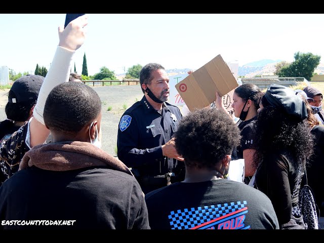 Antioch Police Chief Engages with Protesters Event Ends in Prayer