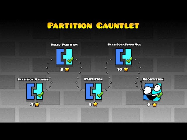 PARTITION GAUNTLET | Geometry Dash (The Lost of Gauntlets of Partition)
