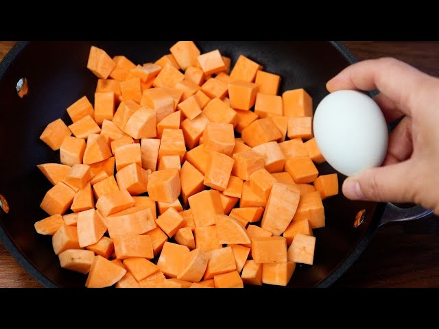 1 Sweet potato with 2 eggs! Super simple and delicious sweet potato breakfast recipe