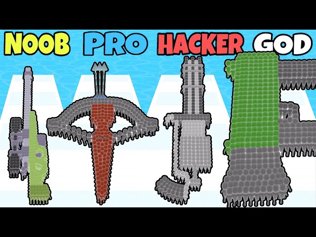 NOOB vs PRO vs HACKER vs GOD in Crowd Number 3D NEW GUNS Gameplay