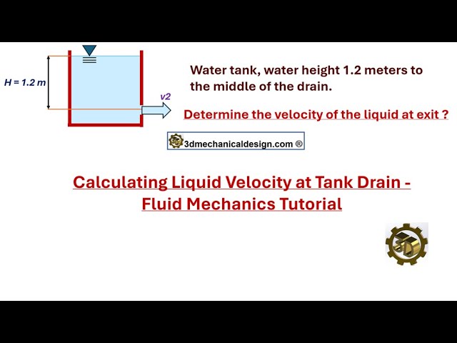 ⚡  Calculating Liquid Velocity at Tank Drain - Fluid Mechanics.