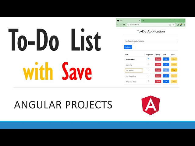 To-Do List in Angular. Save your Data.
