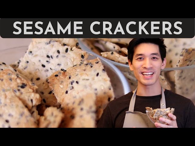 The CRUNCHIEST Sesame Crackers Recipe (ROSEMARY GARLIC) - Quick & Easy Snack | Danlicious