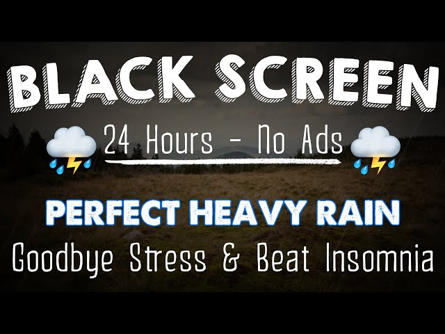 No More Insomnia in 3 Minutes with HEAVY Rainstorm & Thunder | Sounds for Sleep 🌧️ Black Sceen